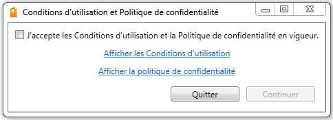 Acceptez les conditions d’utilisation et la politique de confidentialité